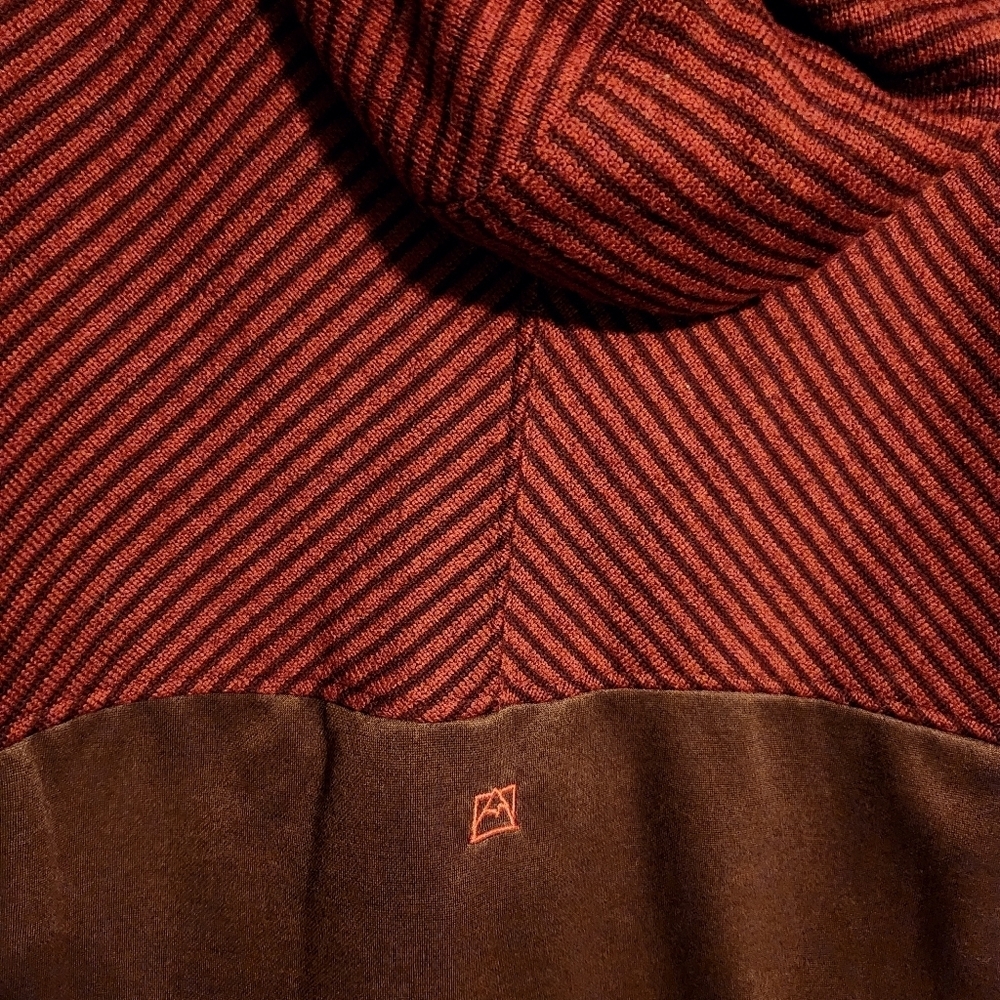 Avalanche | Women's Maroon Striped Hoodie Sweatshirt w/ Zipper Pockets (Size XL) - Picture 11 of 13